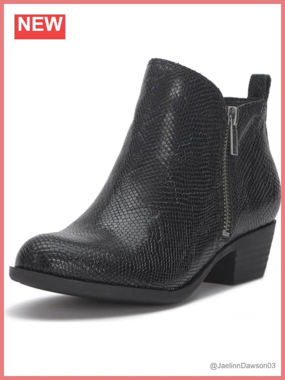 Lucky Brand Basel Women Ankle Booties Leather Stacked Heel Zip Round Toe